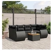 Image de 6 personnes resine tressee noir salon de jardin modulable 62.0 x 62 x 69 7 pieces
