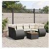 Image de Salon de Jardin avec Coussins 7 pcs, Canapés de Terrasse, Ensemble de Meubles de Patio, Mobilier d'Extérieur, Noir 3257232