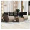 Image de Salon de Jardin avec Coussins 7 pcs, Canapés de Terrasse, Ensemble de Meubles de Patio, Mobilier d'Extérieur, Gris 3257236