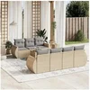Image de Salon de jardin modulable rotin 8 pieces beige 55 x 62 x 69 cm 7 personnes