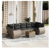 Image de 7 personnes salon de jardin modulable resine tressee gris 62 x 62 x 69 8 pieces