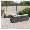 Image de Salon de Jardin avec Coussins 9 pcs, Canapés de Terrasse, Ensemble de Meubles de Patio, Mobilier d'Extérieur, Noir 3257253
