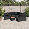 Image de Noir 8 personnes salon de jardin modulable 9 pieces 62 x 62 x 69 resine tressee