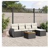Image de Salon de Jardin avec Coussins 6 pcs, Canapés de Patio, Ensemble de Meubles, Mobilier de Terrasse Extérieur, Noir 3257309