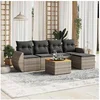 Image de Salon de jardin modulable resine tressee gris 5 personnes 62 x 55 x 69 cm 6 pieces
