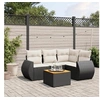 Image de Salon de Jardin avec Coussins 5 pcs, Canapés de Terrasse, Ensemble de Meubles de Patio, Mobilier d'Extérieur, Noir 3257316