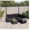 Image de Salon de Jardin avec Coussins 6 pcs, Canapés de Terrasse, Ensemble de Meubles de Patio, Mobilier d'Extérieur, Noir 3257329