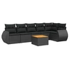 Image de Salon de jardin modulable noir 7 pieces resine tressee 62 x 62 x 69 6 personnes
