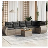 Image de Salon de jardin modulable gris resine tressee 7 pieces 62 x 62 x 69 cm 6 personnes