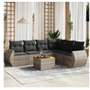 Image de Salon de jardin modulable 6 personnes resine tressee 7 pieces 62 x 62 x 69 cm gris