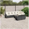 Image de Salon de Jardin avec Coussins 9 pcs, Canapés de Patio, Ensemble de Meubles, Mobilier de Terrasse Extérieur, Noir 3257421