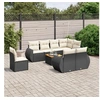 Image de Salon de Jardin avec Coussins 9 pcs, Canapés de Patio, Ensemble de Meubles, Mobilier de Terrasse Extérieur, Noir 3257428