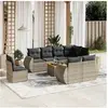 Image de Gris 9 pieces resine tressee 8 personnes 62 x 62 x 69 salon de jardin modulable
