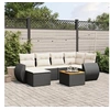 Image de Salon de Jardin avec Coussins 7 pcs, Canapés de Patio, Ensemble de Meubles, Mobilier de Terrasse Extérieur, Noir 3257435