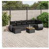 Image de 8-delige Loungeset met kussens poly rattan zwart3257441