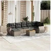 Image de Salon de Jardin avec Coussins 8 pcs, Canapés de Patio, Ensemble de Meubles, Mobilier de Terrasse Extérieur, Gris 3257446