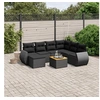 Image de 8-delige Loungeset met kussens poly rattan zwart3257448