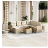 Image de Salon de jardin modulable vidaxl 8 personnes 8 pieces resine tressee 62 x 62 x 69 cm beige