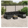 Image de 9-delige Loungeset met kussens poly rattan zwart3257469
