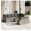 Image de Salon de jardin modulable 10 pièces résine tressée gris 9 personnes 62 x 62 x 69 cm