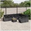 Image de Salon de Jardin avec Coussins 10 pcs, Canapés de Patio, Ensemble de Meubles, Mobilier de Terrasse Extérieur, Noir 3224335