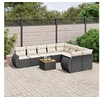 Image de Salon de Jardin avec Coussins 10 pcs, Canapés de Terrasse, Ensemble de Meubles de Patio, Mobilier d'Extérieur, Noir 3257491
