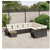 Image de Salon de Jardin avec Coussins 10 pcs, Canapés de Terrasse, Ensemble de Meubles de Patio, Mobilier d'Extérieur, Noir 3257498