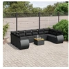 Image de Noir 11 pieces 10 personnes resine tressee 62 x 62 x 69 salon de jardin modulable