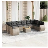 Image de Resine tressee salon de jardin modulable 10 personnes 11 pieces 62 x 62 x 69 gris
