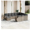 Image de 10 personnes salon de jardin modulable gris resine tressee 62 x 62 x 69 11 pieces