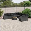 Image de Salon de jardin modulable resine tressee 11 pieces 10 personnes 62 x 62 x 69 cm noir