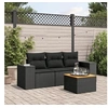 Image de Salon de jardin modulable noir 3 personnes resine tressee 62 x 55 x 69 cm 4 pieces