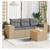 Image de Salon de jardin modulable resine tressee beige 4 pieces 55 x 62 x 69 cm 3 personnes