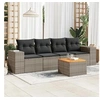 Image de Salon de jardin 5 pcs avec coussins gris résine tressée 3257656