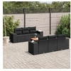 Image de Salon de jardin 7 pcs avec coussins noir résine tressée 3257665