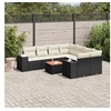 Image de Salon de Jardin avec Coussins 9 pcs, Canapés de Patio, Ensemble de Meubles, Mobilier de Terrasse Extérieur, Noir 3257701