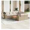 Image de Salon de jardin modulable resine tressee beige 9 pieces 62 x 62 x 69 cm 8 personnes