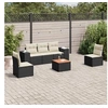 Image de Salon de Jardin avec Coussins 6 pcs, Canapés de Patio, Ensemble de Meubles, Mobilier de Terrasse Extérieur, Noir 3257715
