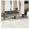 Image de Salon de jardin gris 6 personnes 7 pieces 62 x 55 x 69 cm rotin