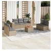 Image de Salon de jardin modulable resine tressee 8 pieces beige 62 x 55 x 69 cm 7 personnes