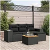 Image de Salon de jardin modulable noir 4 personnes resine tressee 62 x 55 x 69 cm 5 pieces
