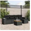 Image de Salon de Jardin avec Coussins 6 pcs, Canapés de Patio, Ensemble de Meubles, Mobilier de Terrasse Extérieur, Noir 3257749