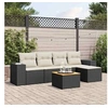 Image de Salon de Jardin avec Coussins 6 pcs, Canapés de Patio, Ensemble de Meubles, Mobilier de Terrasse Extérieur, Noir 3257750