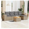 Image de Salon de jardin modulable resine tressee beige 6 pieces 62 x 55 x 69 cm 5 personnes