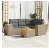 Image de Salon de jardin modulable resine tressee beige 5 pieces x 93 x 69 4 personnes