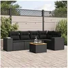 Image de Salon de Jardin avec Coussins 6 pcs, Canapés de Patio, Ensemble de Meubles, Mobilier de Terrasse Extérieur, Noir 3257763
