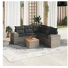 Image de Salon de Jardin avec Coussins 6 pcs, Canapés et Table de Terrasse, Ensemble de Meubles d'Extérieur Patio, Gris Résine 3257775