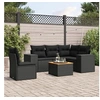 Image de Salon de Jardin avec Coussins 6 pcs, Canapés de Terrasse, Ensemble de Meubles de Patio, Mobilier d'Extérieur, Noir 3257777