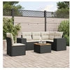 Image de Salon de Jardin avec Coussins 6 pcs, Canapés de Terrasse, Ensemble de Meubles de Patio, Mobilier d'Extérieur, Noir 3257778