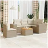 Image de Salon de jardin modulable rotin 6 pieces 5 personnes 62 x 62 x 69 cm beige